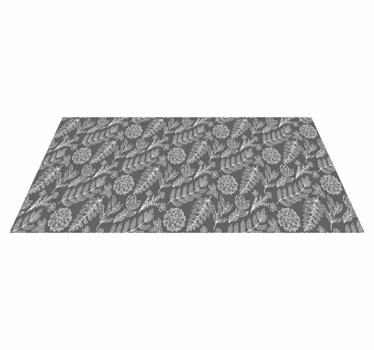 Floral vinyl rug with floral foliage design - TenStickers