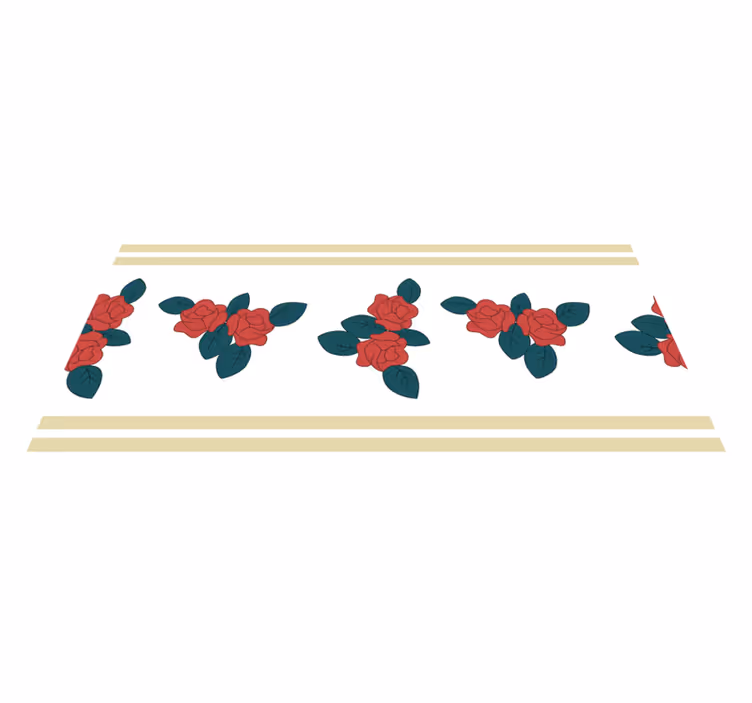 Floral Border Pattern flower vinyl rug - TenStickers