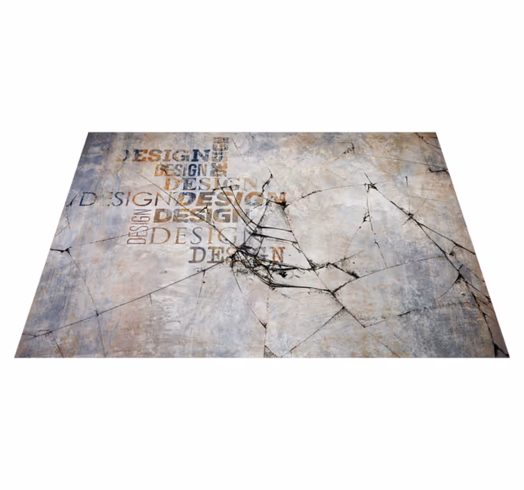 Shattered Rock Typography stone effect vinyl rug - TenStickers