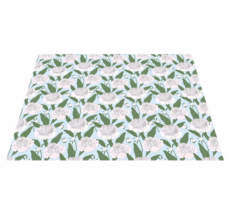 Botanical Blossom Grace floral vinyl rug - TenStickers