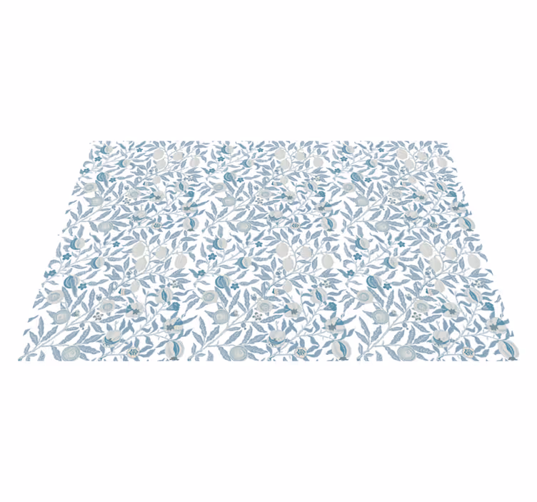 Blue flowers victorian style floral rug - TenStickers