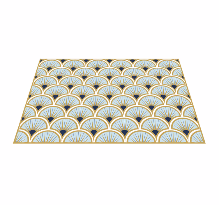 Geometric Fan Pattern geometric vinyl rugs - TenStickers