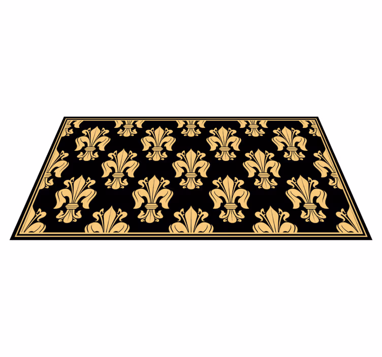 Elegant Fleur-de-Lis Pattern living room vinyl rug - TenStickers