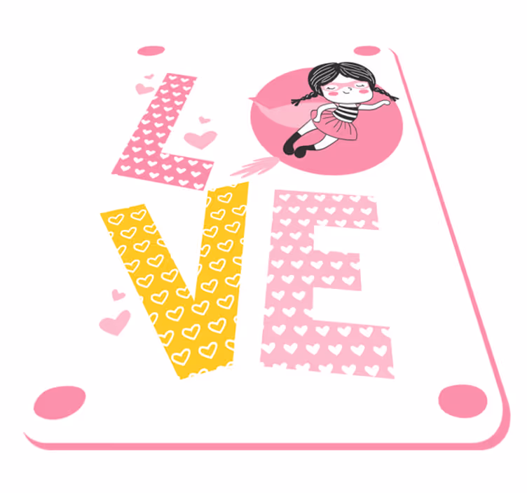 Ballerina Love Illustration nursery vinyl rugs - TenStickers
