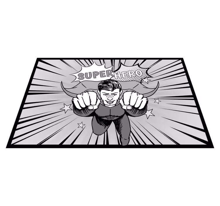 Dynamic Superhero Graphic kids vinyl rug - TenStickers