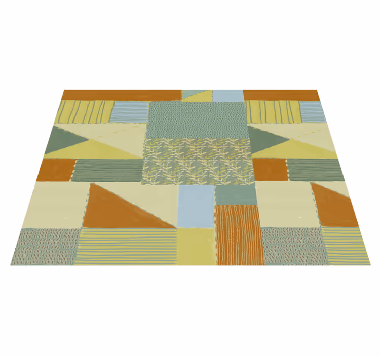 Geometric Patchwork Tapestry geometric vinyl rugs - TenStickers