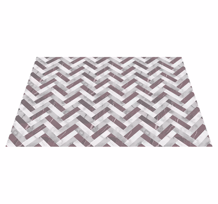 Chevron pattern overlay geometric vinyl rug - TenStickers