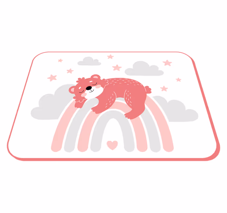Sleepy Bear Rainbow nursery vinyl rugs - TenStickers
