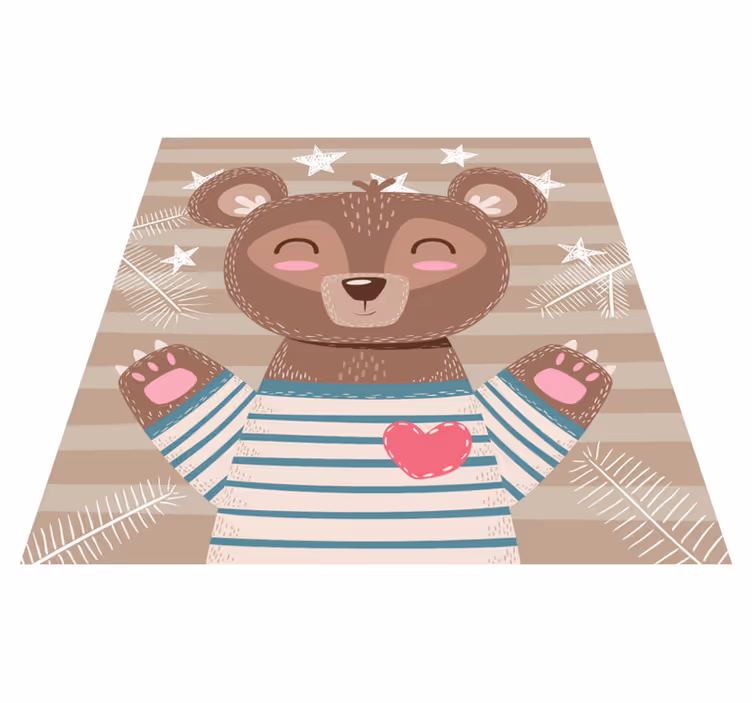 Adorable Bear Illustration nursery vinyl rugs - TenStickers