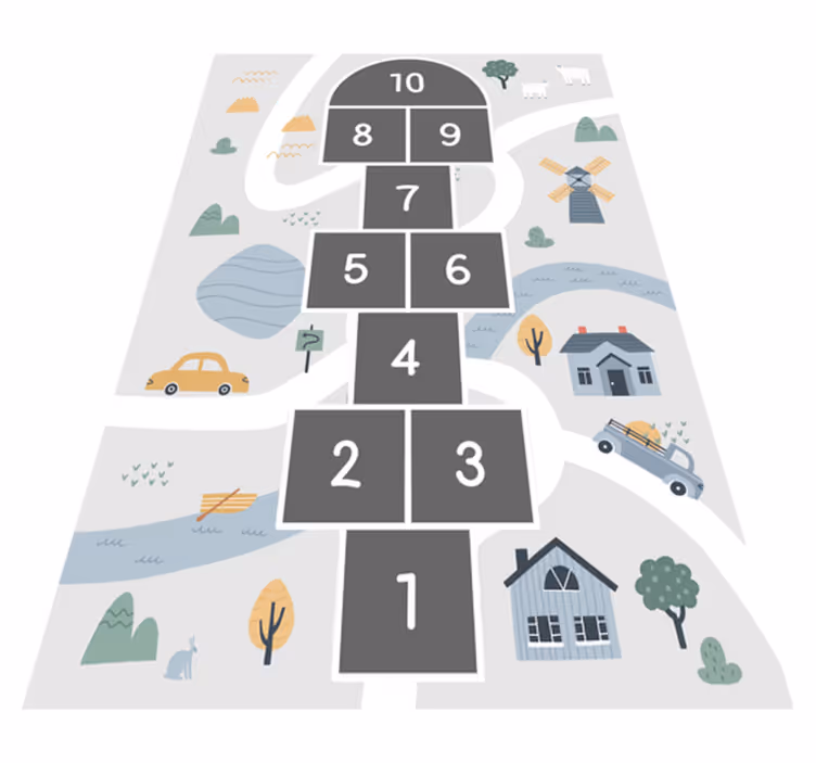 Playful Hopscotch Design game vinyl mat - TenStickers