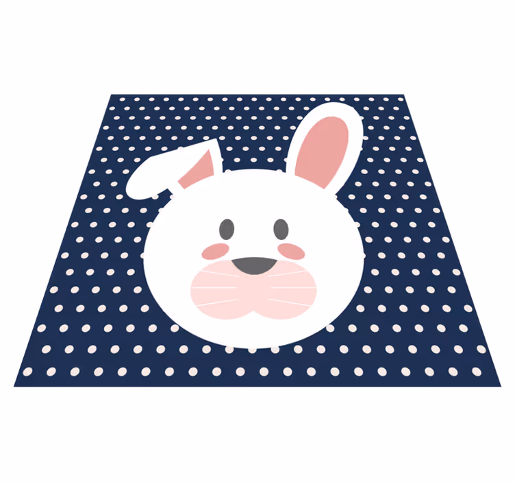 Whimsical Bunny Motif nursery vinyl rugs - TenStickers