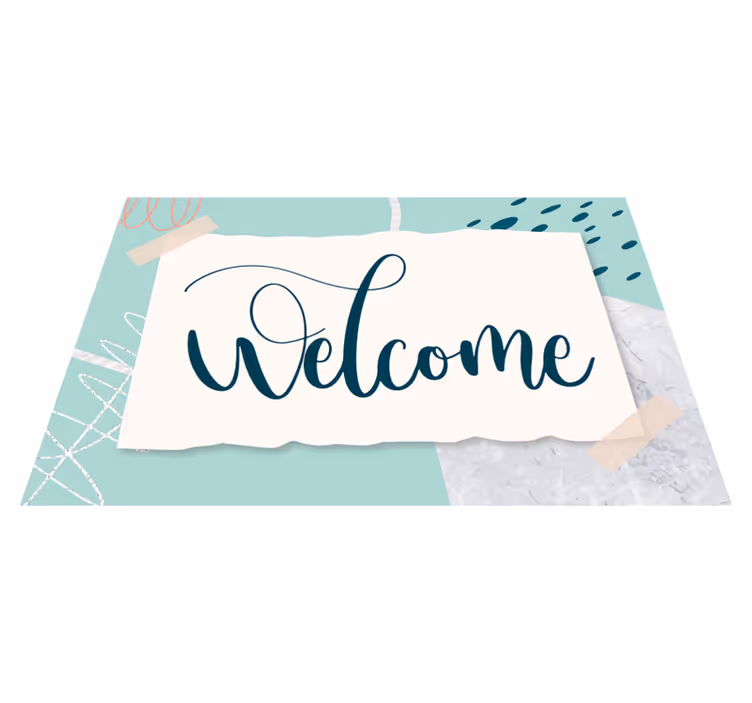 Elegant Entrance Text custom vinyl rug - TenStickers