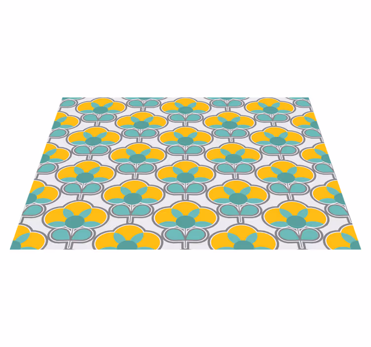 Geometric Floral Pattern geometric vinyl rugs - TenStickers