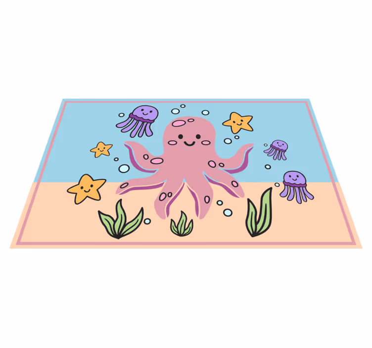 Ocean Friends Illustration kids vinyl rug - TenStickers