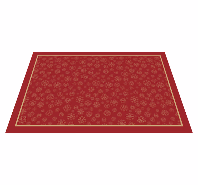 Festive snowflake pattern christmas vinyl rug - TenStickers