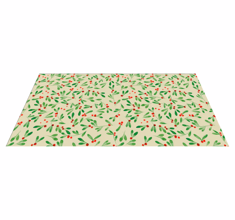 Christmas berries pattern Christmas vinyl rug - TenStickers