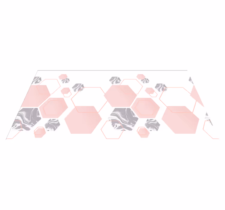 Marbled Hexagons mosaic vinyl floor tiles - TenStickers