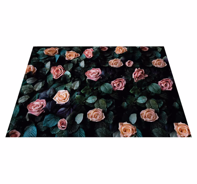 Floral Botanic Imagery flower vinyl rug - TenStickers