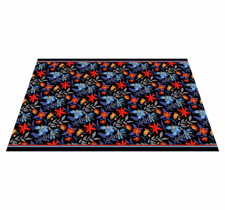 Elegance botanical floral vinyl rug - TenStickers