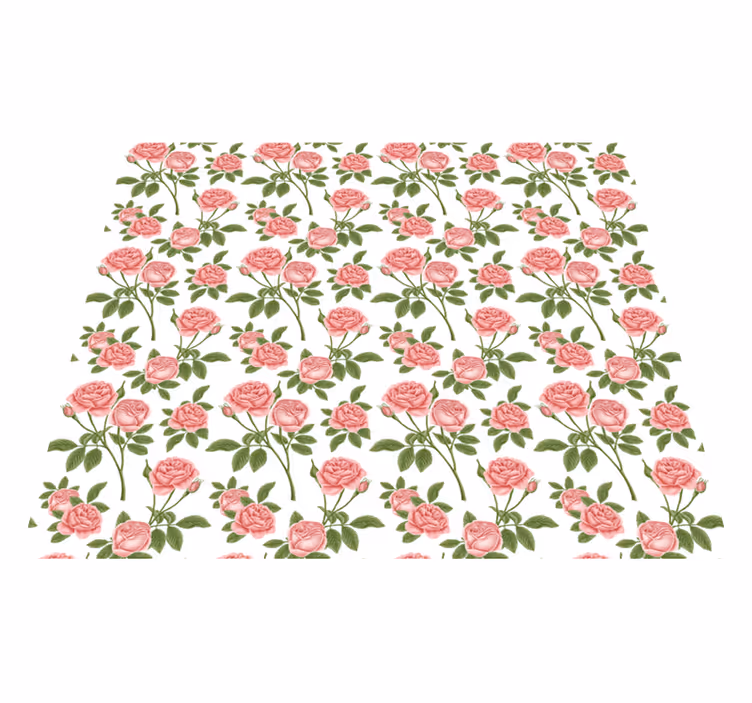 Botanical Rose Pattern floral vinyl rug - TenStickers