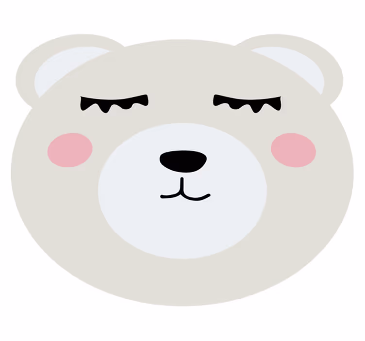 Bear Face Design kids vinyl rug - TenStickers