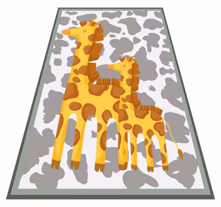 Giraffe Family Motif kids vinyl rug - TenStickers