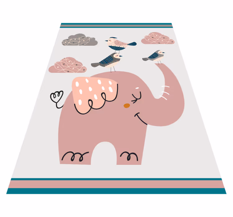 Elephant Playtime kids vinyl rug - TenStickers