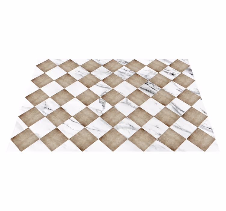 Marble diagonal marble vinyl rug - TenStickers