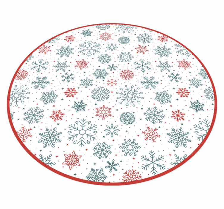 Snowflake Roundel Christmas vinyl rug - TenStickers