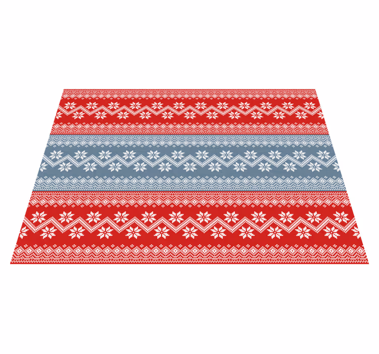 Festive Nordic Pattern Christmas vinyl rug - TenStickers