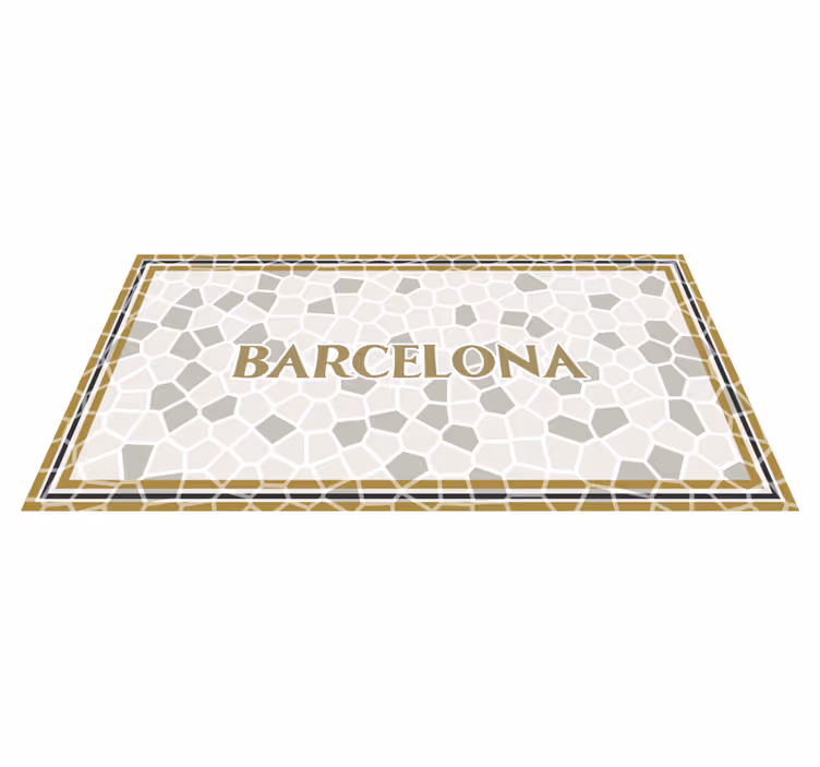 Barcelona Geometric Pattern mosaic vinyl rug - TenStickers