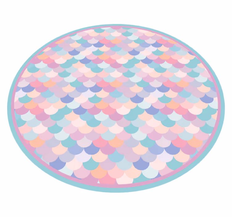 Mermaid Scale Pattern stripes vinyl rug - TenStickers