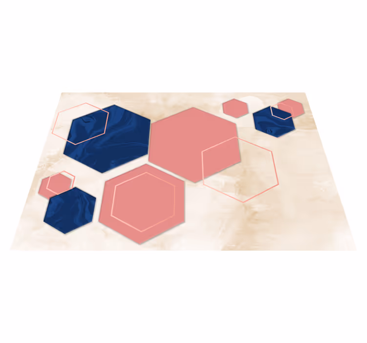 Abstract Hexagons geometric vinyl rug - TenStickers