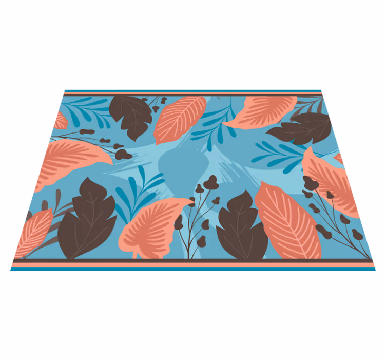 Botanical leaf pattern floral vinyl rug - TenStickers