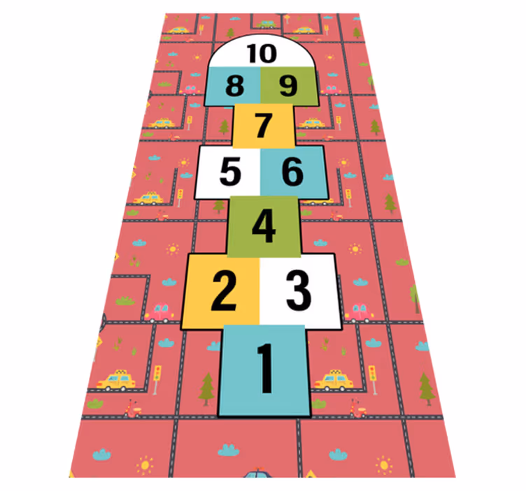Hopscotch Playtime gaming vinyl rug - TenStickers