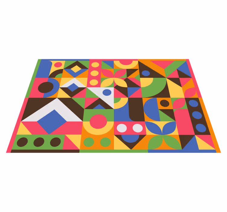 Geometric vinyl rug in geometric shapes splash - TenStickers