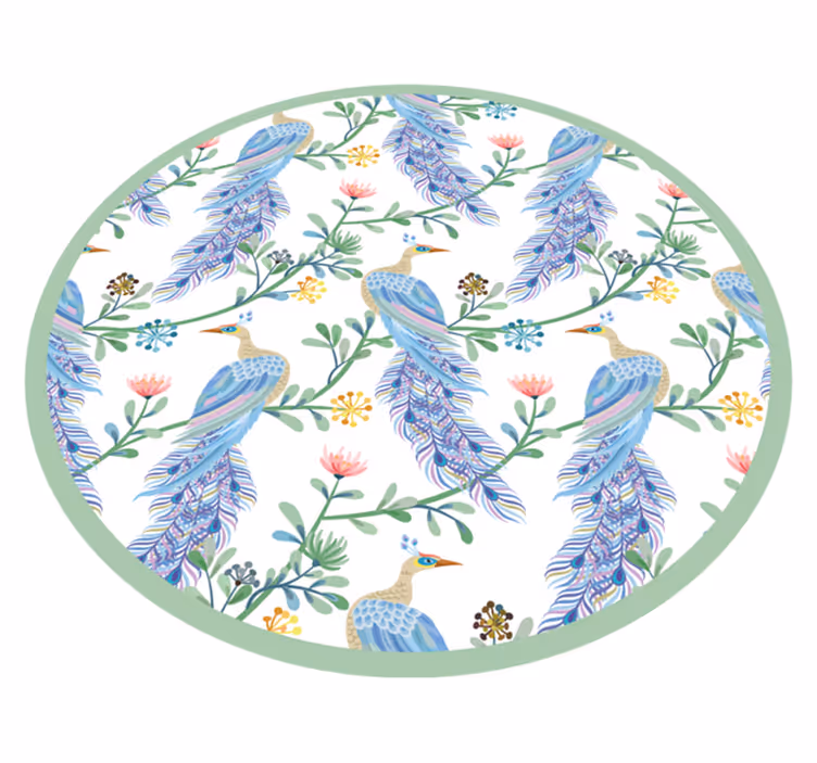 Feathered Elegance animal vinyl rug - TenStickers