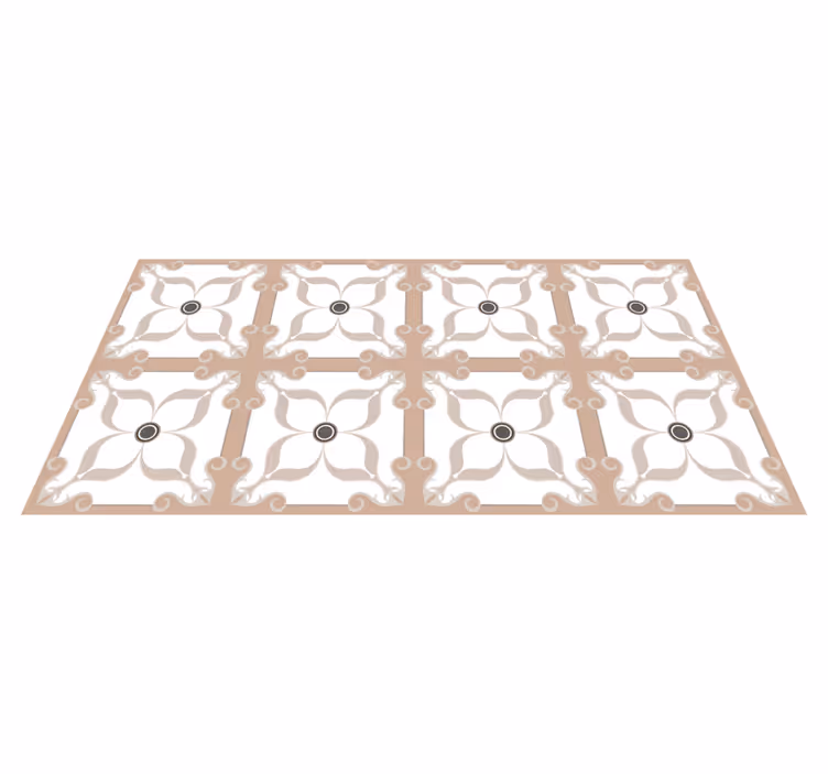 Minimalistic geometric flowers pattern carpet - TenStickers