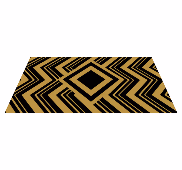 Geometric vinyl rug in striking contrast - TenStickers