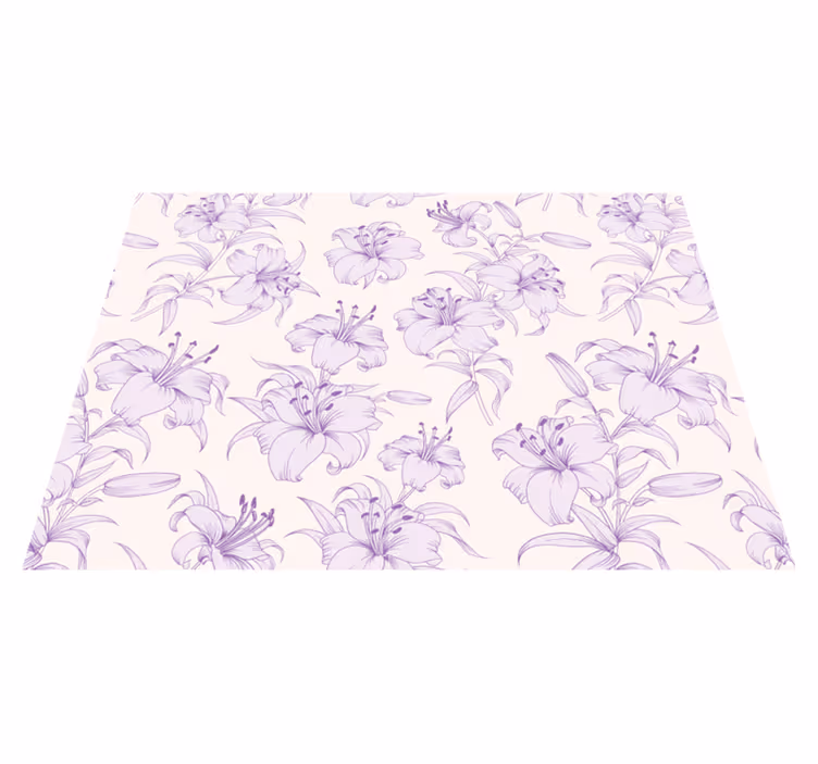 Blooming lilies floral design rug - TenStickers