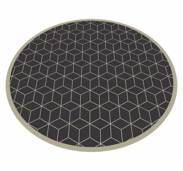 Geometric vinyl rug geometric patterned round mat - TenStickers
