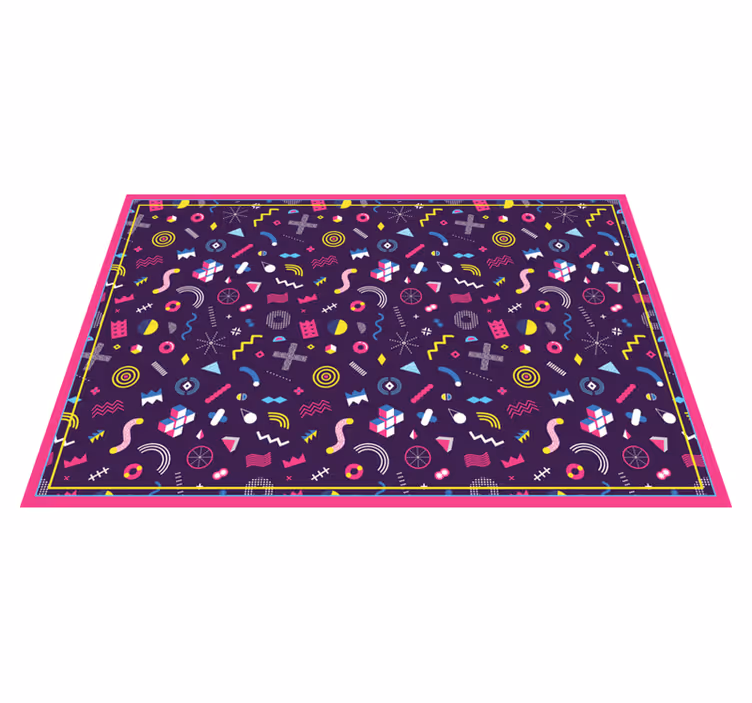 Colorful geometric shapes vinyl rug - TenStickers