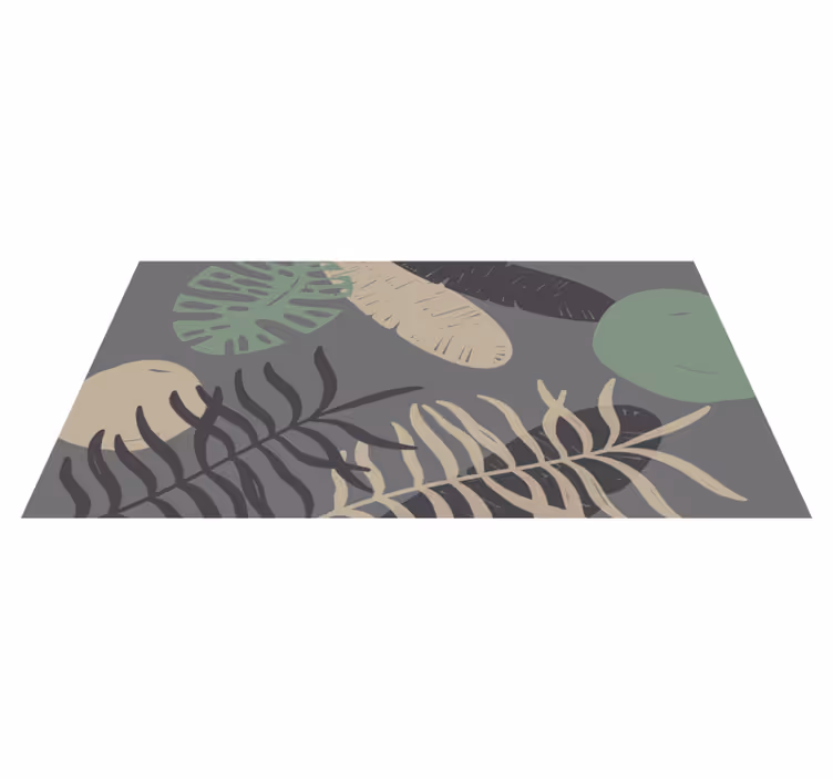 Botanical Leaf Pattern Design floral vinyl rug - TenStickers