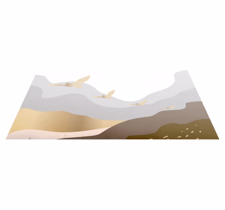 Soothing Birds Silhouette Scenery animal vinyl rug - TenStickers