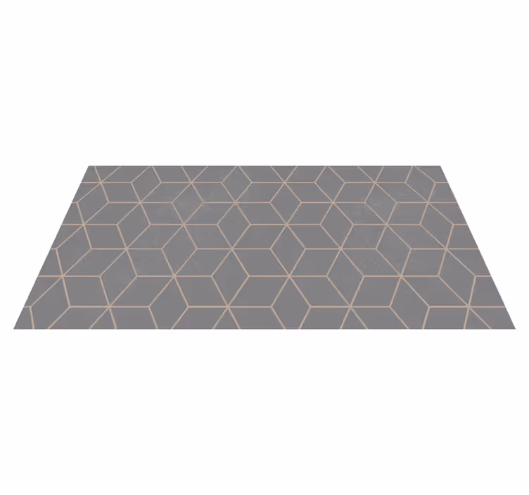 Geometric vinyl rug in geometric grey hexagon pattern - TenStickers