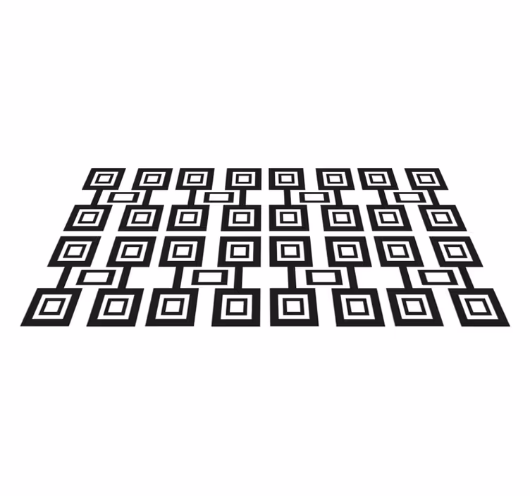 Geometric vinyl rug with geometric squares design - TenStickers