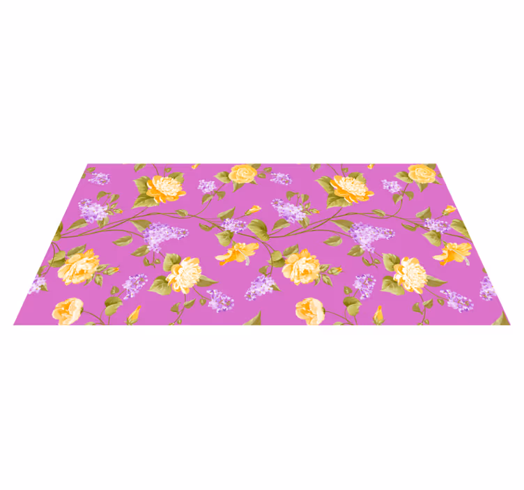 Floral Blossom Pattern flower vinyl rug - TenStickers