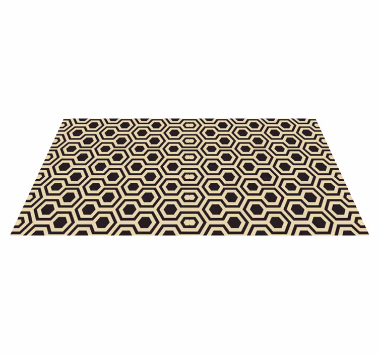 Geometric vinyl rug in geometric hexagonal pattern - TenStickers