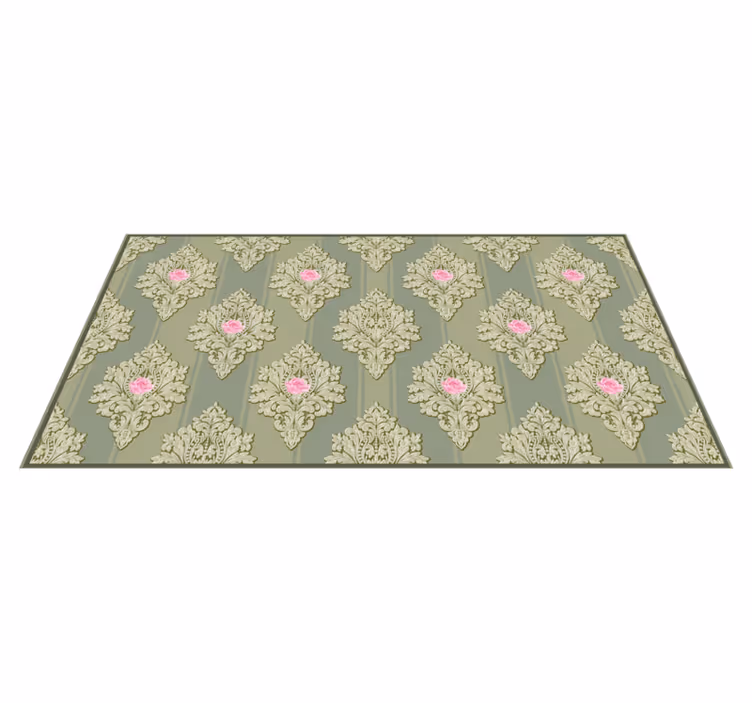 Vintage Floral Pattern Decor flower vinyl rug - TenStickers