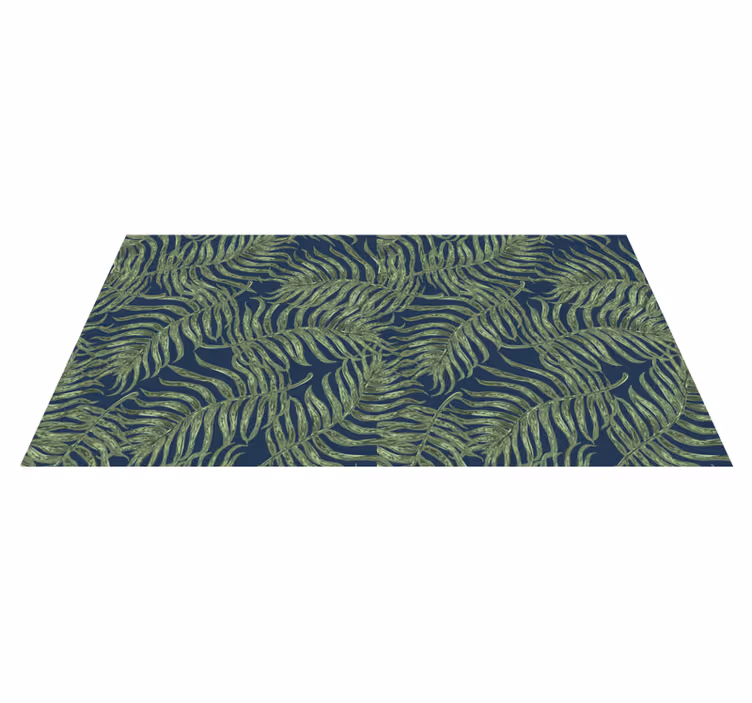 Tropical Leaf Pattern floral vinyl rug - TenStickers